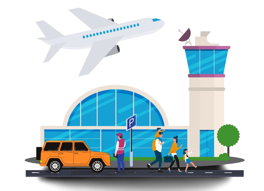 Airport travel illustration